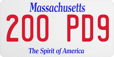 MA license plate 200PD9