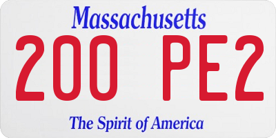 MA license plate 200PE2