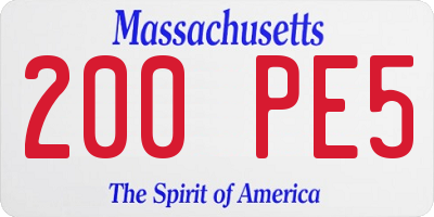 MA license plate 200PE5