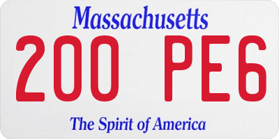 MA license plate 200PE6