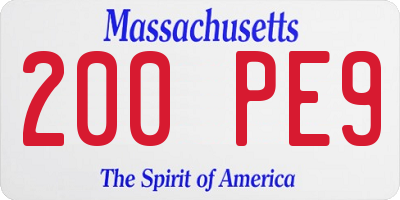 MA license plate 200PE9