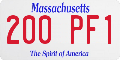 MA license plate 200PF1