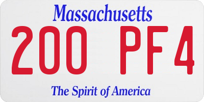 MA license plate 200PF4