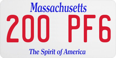 MA license plate 200PF6