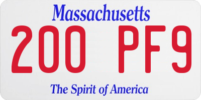 MA license plate 200PF9