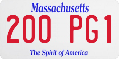 MA license plate 200PG1
