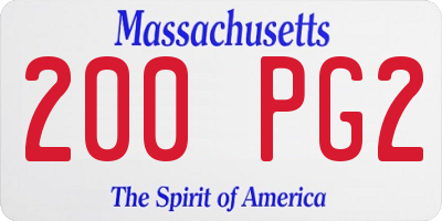 MA license plate 200PG2