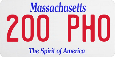 MA license plate 200PH0