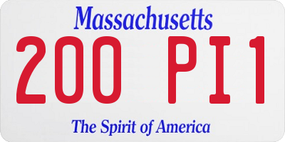MA license plate 200PI1