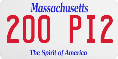 MA license plate 200PI2