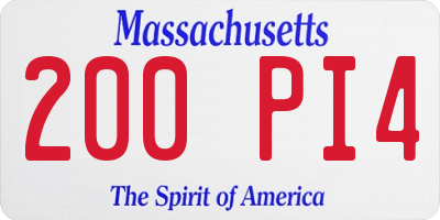 MA license plate 200PI4