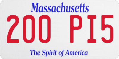MA license plate 200PI5