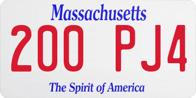 MA license plate 200PJ4