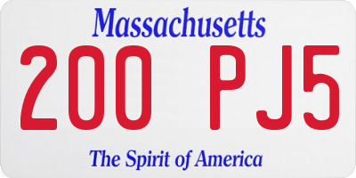 MA license plate 200PJ5
