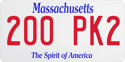 MA license plate 200PK2