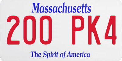 MA license plate 200PK4