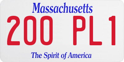 MA license plate 200PL1