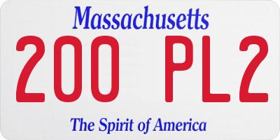 MA license plate 200PL2