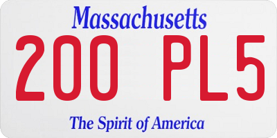MA license plate 200PL5