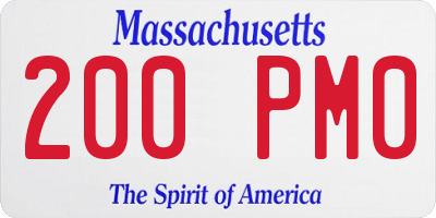 MA license plate 200PM0