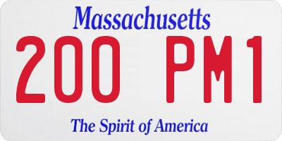 MA license plate 200PM1