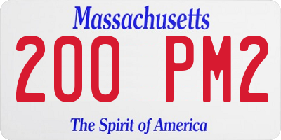 MA license plate 200PM2