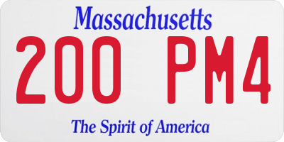 MA license plate 200PM4