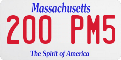 MA license plate 200PM5