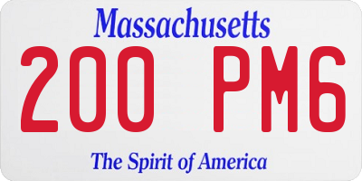 MA license plate 200PM6