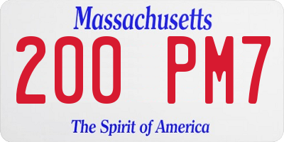 MA license plate 200PM7