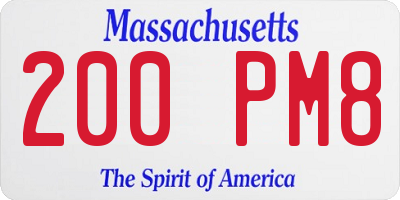 MA license plate 200PM8
