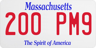 MA license plate 200PM9