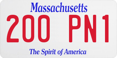 MA license plate 200PN1