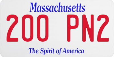 MA license plate 200PN2