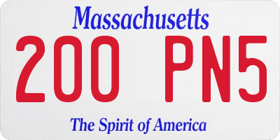 MA license plate 200PN5