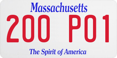 MA license plate 200PO1