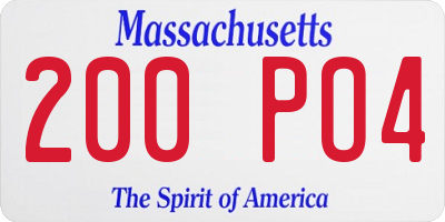 MA license plate 200PO4