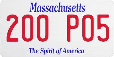MA license plate 200PO5