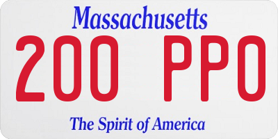 MA license plate 200PP0