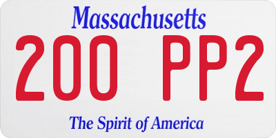 MA license plate 200PP2