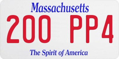 MA license plate 200PP4