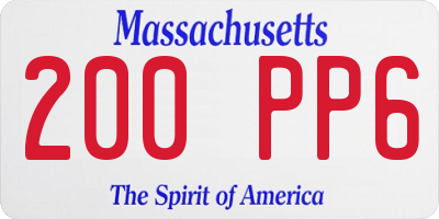 MA license plate 200PP6