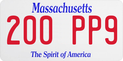 MA license plate 200PP9