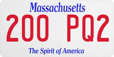 MA license plate 200PQ2
