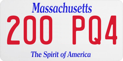 MA license plate 200PQ4