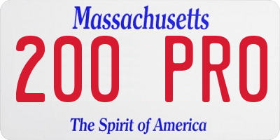 MA license plate 200PR0
