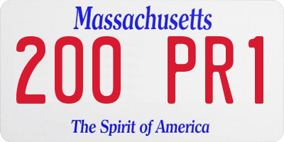 MA license plate 200PR1