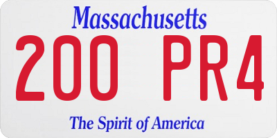 MA license plate 200PR4