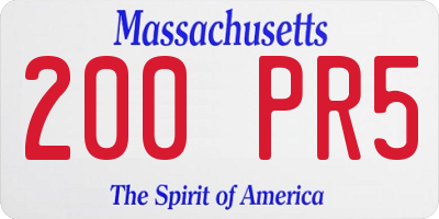 MA license plate 200PR5