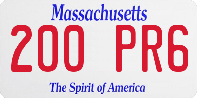 MA license plate 200PR6